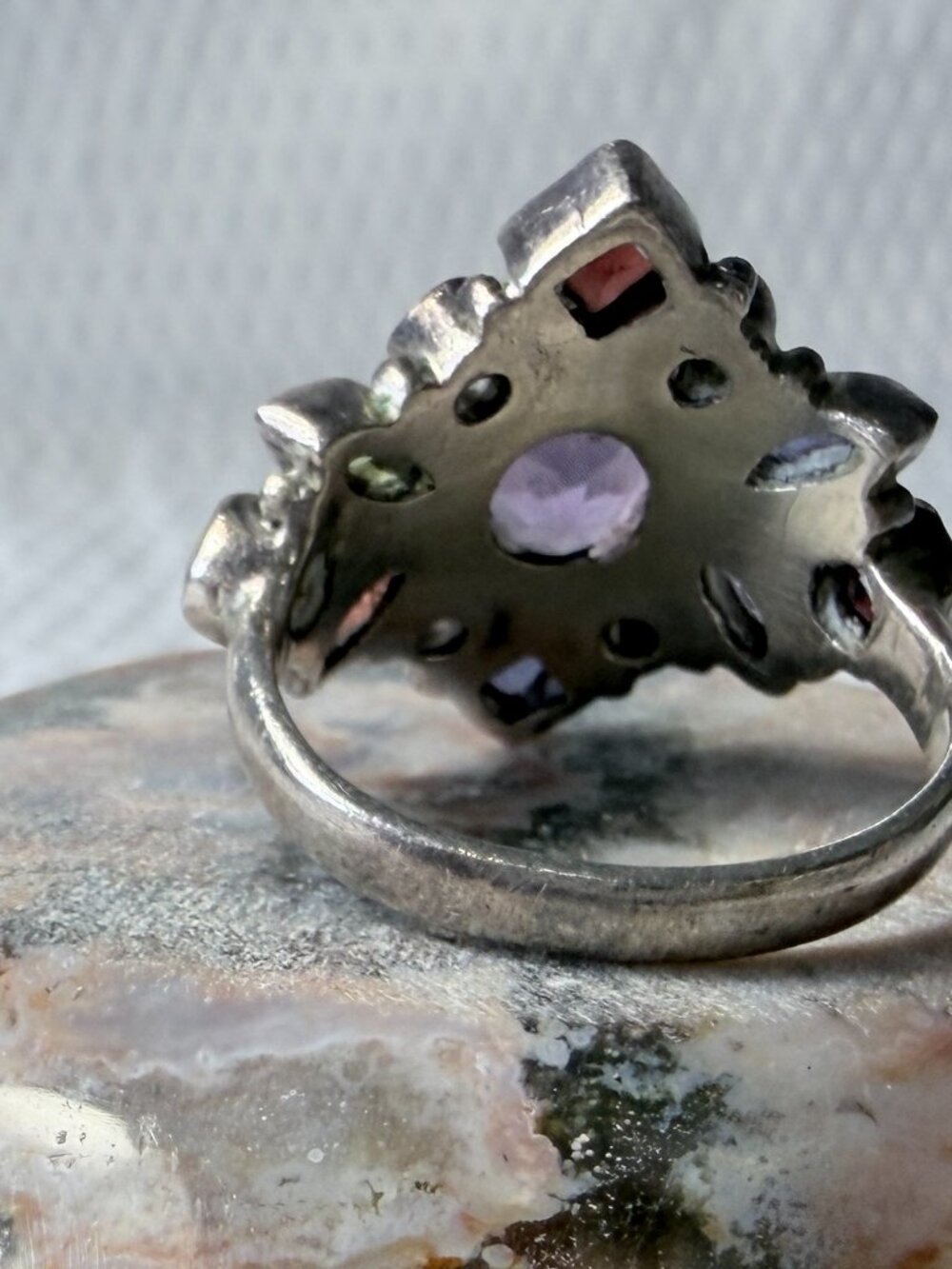 Gemstone and Sterling Silver Ring Size 7 - Picture 3 of 5